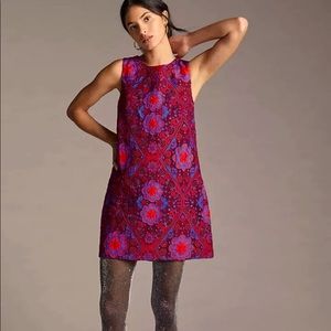 Eva Franco Anthropologie Red Crochet lace dress 4